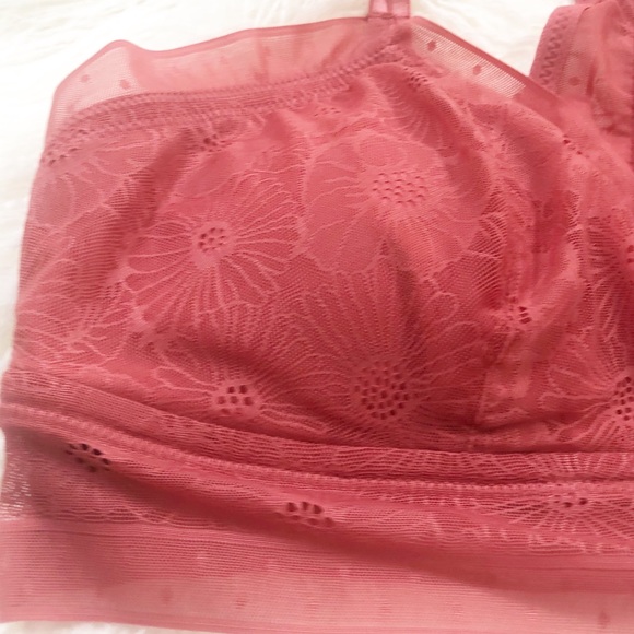 Aerie XL Washed Brick Color Lace Padded Bralette - Picture 5 of 13